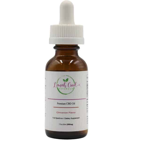 Lemah Creek Naturals 2000mg Cinnamon Flavor Premium Full Spectrum CBD Oil tincture.