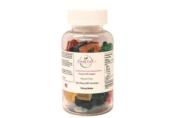 Lemah Creek Naturals Premium mixed fruit CBD Gummies – 750mg bottle.
